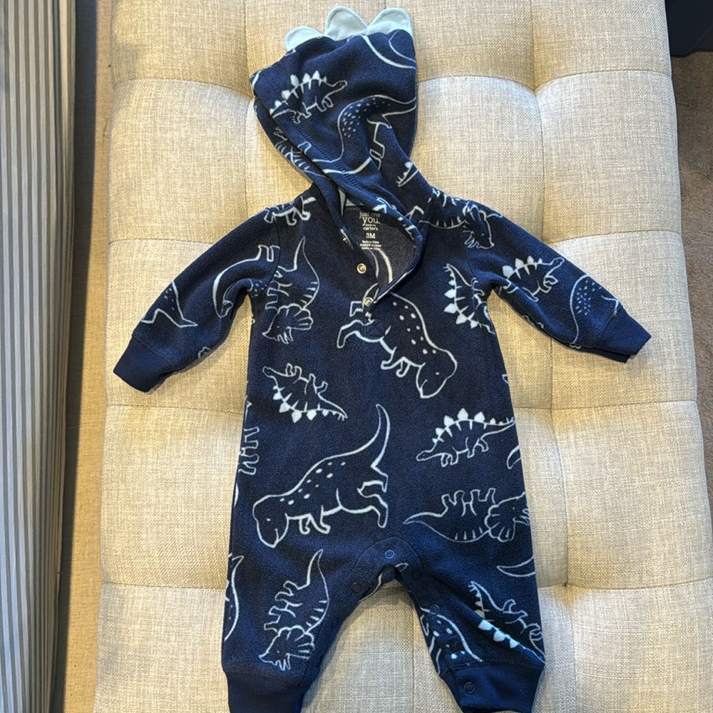 Carter’s Dinosaur Hoodie Fleece Bodysuit | 3 Month 🦖🦕